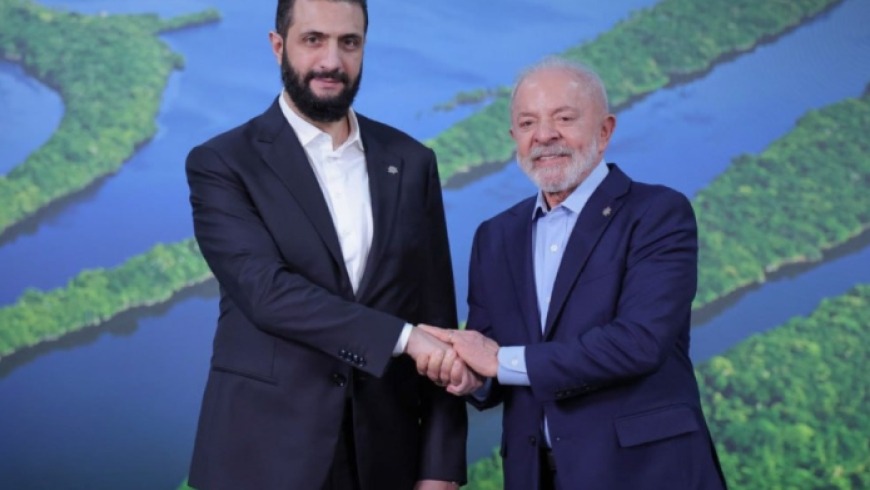 resident Sharaa was greeted warmly by his Brazilian counterpart, Luiz Inácio Lula da Silva