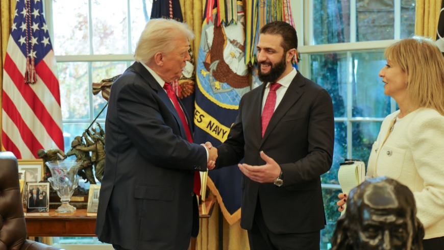 President Trump expressed confidence in Sharaa’s leadership, telling reporters, “I’m in accord with President Sharaa, and I believe he’s capable of leading Syria toward success.”